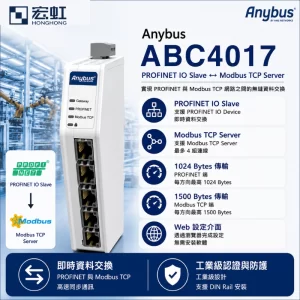 Anybus ABC4017 PROFINET IO 轉 Modbus TCP 通訊轉換模組