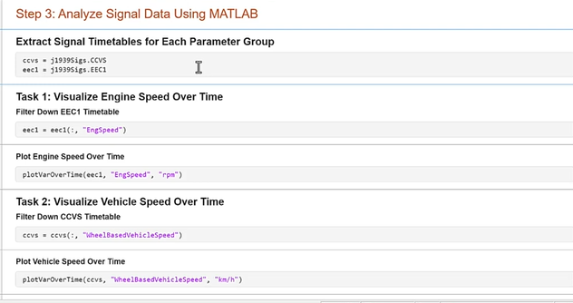 Step 3 Analyze Signal Data Using MATLAB