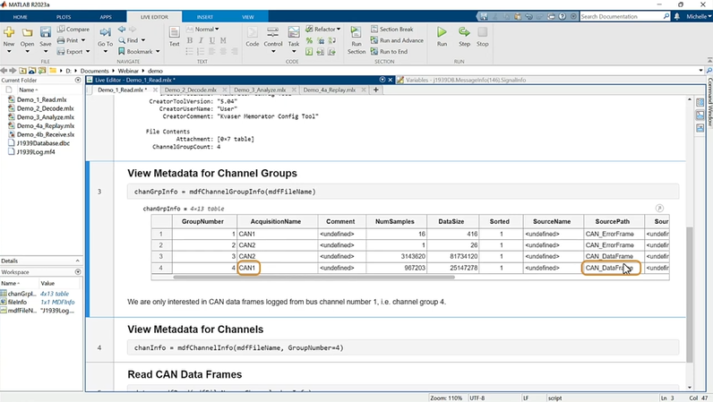 View Metadata for Channel Groups