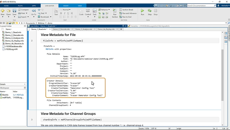 View Metadata for File