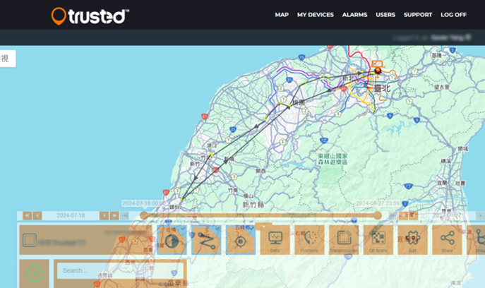 Trusted 軌跡路徑地圖分析