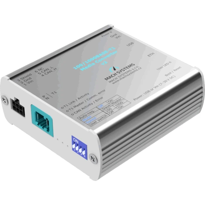 Mach Systems 100/1000BASE-T1 媒體轉換器 v2 MATEnet