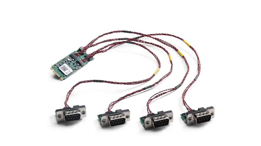 Kvaser M.2 PCIe xCAN 搭配四組 Flex DB9 CAN CAN FD 連接線
